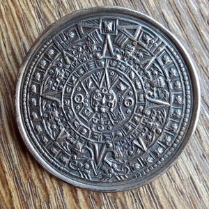 ​Vtg CHORLAZA TAXCO Sterling Silver AZTEC SUN Calendar Brooch Pin Pendant .925
